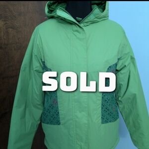 Green Kids Jacket with Patterned Accents